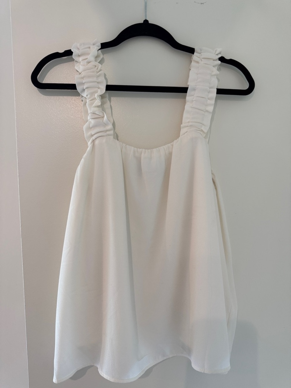 CeCe White Ruffle-Strap Camisole